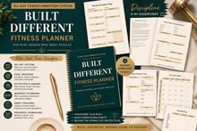 Load image into Gallery viewer, Built Different Fitness Planner | 90-Day Transformation System