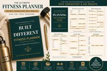 Load image into Gallery viewer, Built Different Fitness Planner | 90-Day Transformation System
