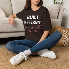 Load image into Gallery viewer, Built Different T-Shirt — “Built Different Growth Looks Good On Me Tee”
