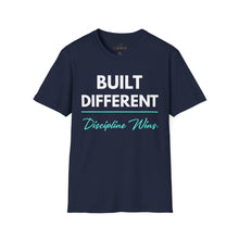 Load image into Gallery viewer, Built Different T-Shirt — "Built Different Discipline Wins Tee
