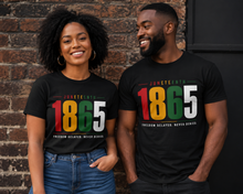 Load image into Gallery viewer, Juneteenth 1865 T-Shirt – Freedom Delayed Never Denied Celebration Tee
