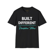 Load image into Gallery viewer, Built Different T-Shirt — "Built Different Discipline Wins Tee
