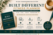 Load image into Gallery viewer, Built Different Fitness Planner | 90-Day Transformation System
